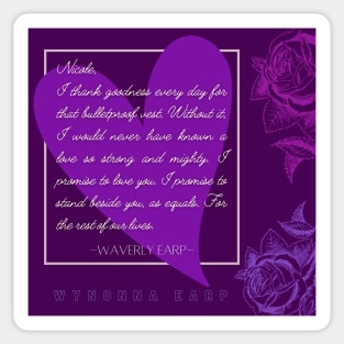 Waverly Wedding Vows - Wynonna Earp Sticker